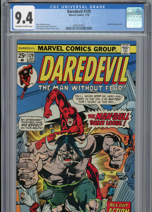 Daredevil #129 - NM 9.4 - CGC - Off White to White Pages