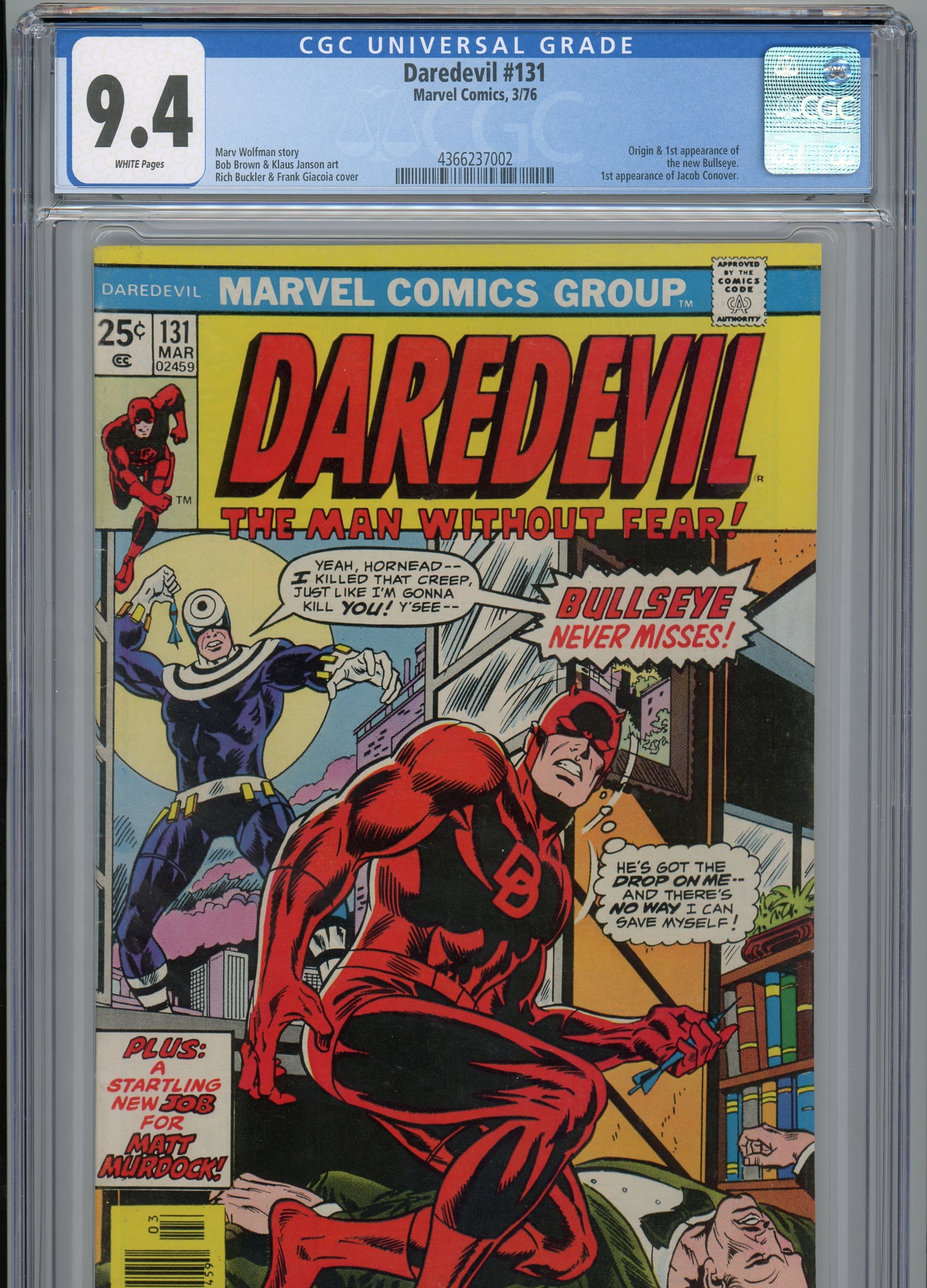 Daredevil #131 - NM 9.4 - CGC - White Pages -KEY ISSUE!