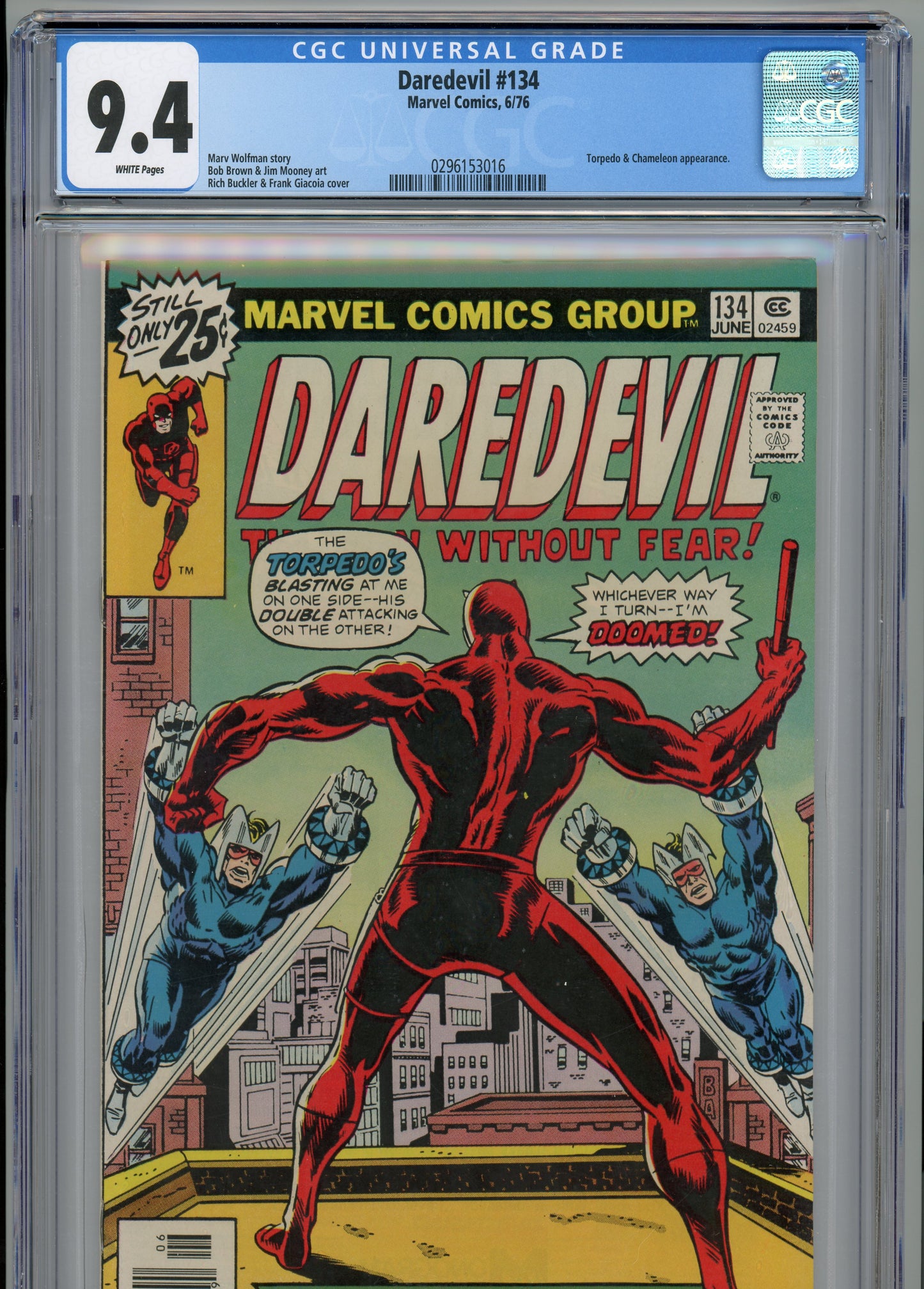 Daredevil #134 - NM 9.4 - CGC White Pages