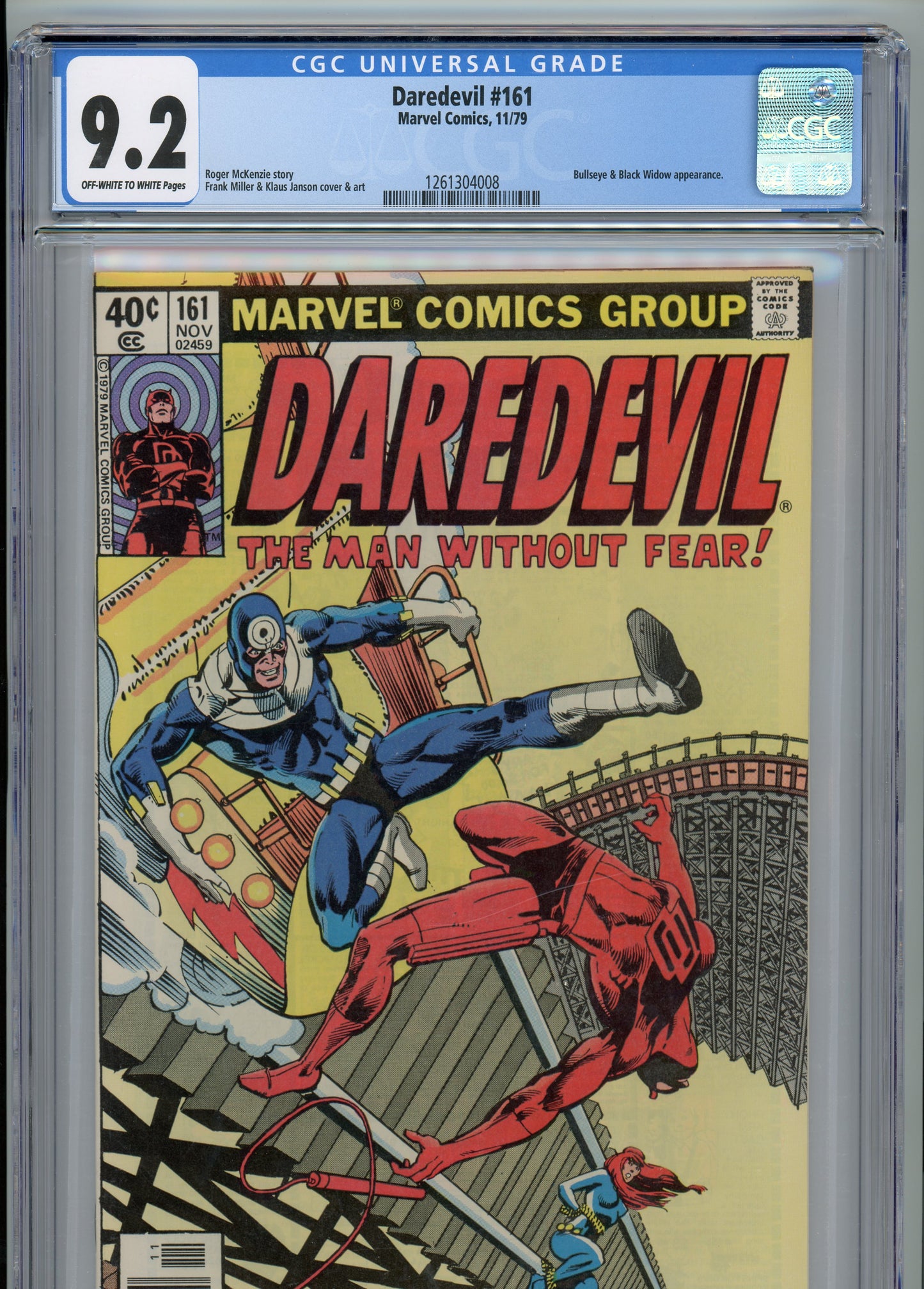 Daredevil #161 - NM 9.2 - CGC - Variant - Off White to White Pages