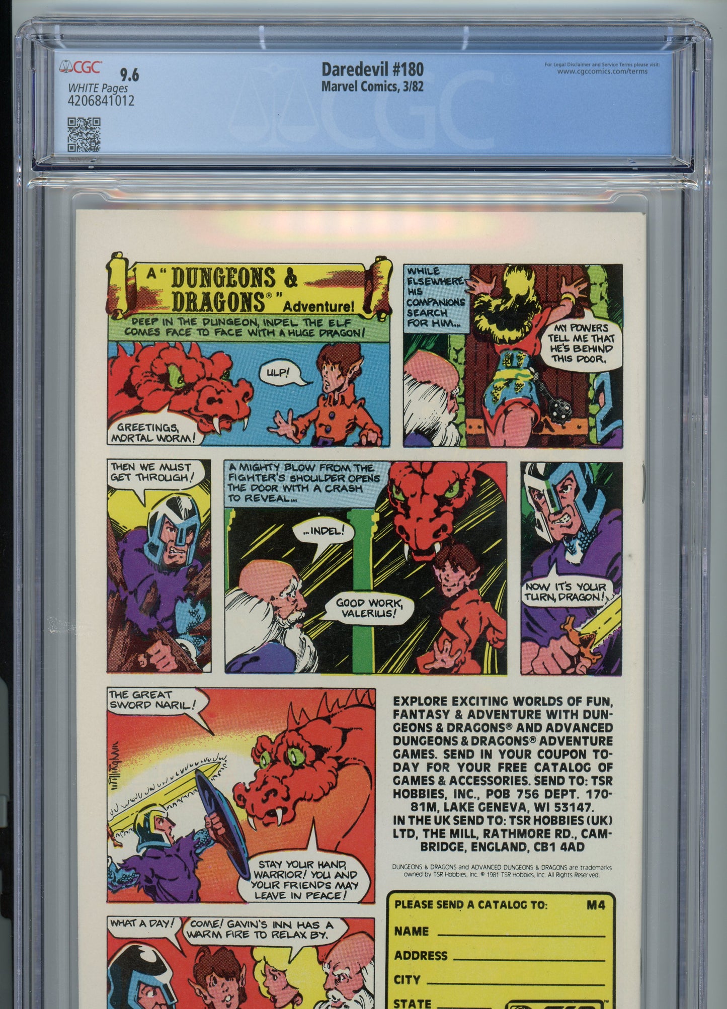 Daredevil #180 - NM 9.6 - CGC - White Pages