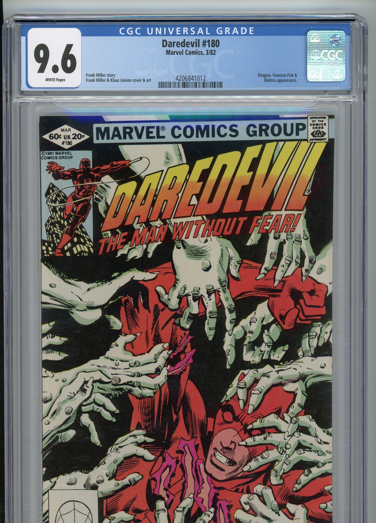 Daredevil #180 - NM 9.6 - CGC - White Pages