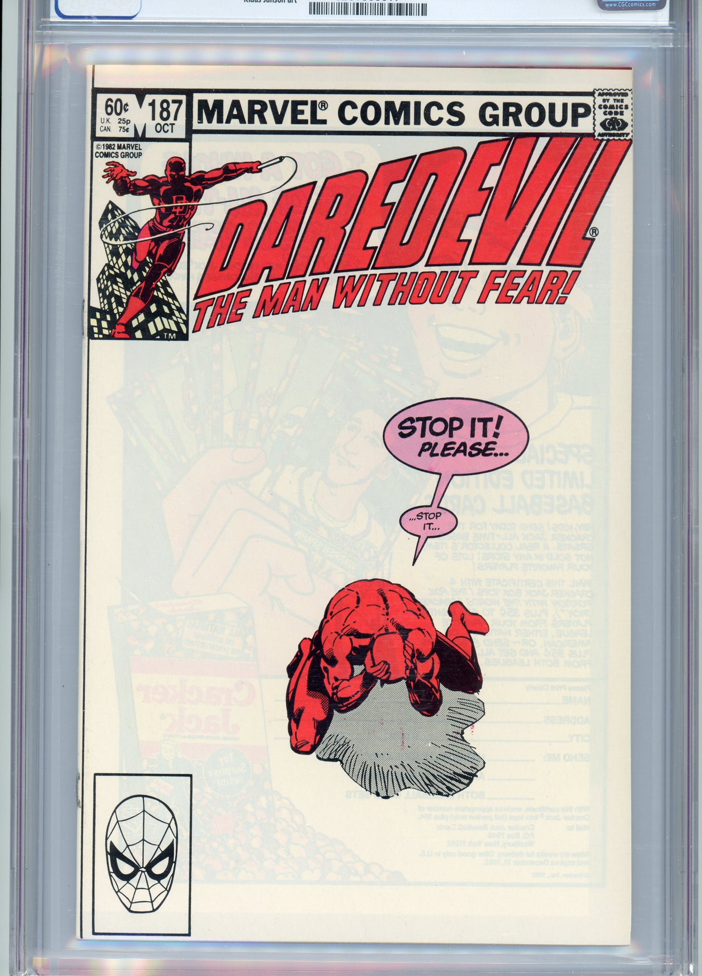 Daredevil #187 - NM 9.8 - CGC - White Pages