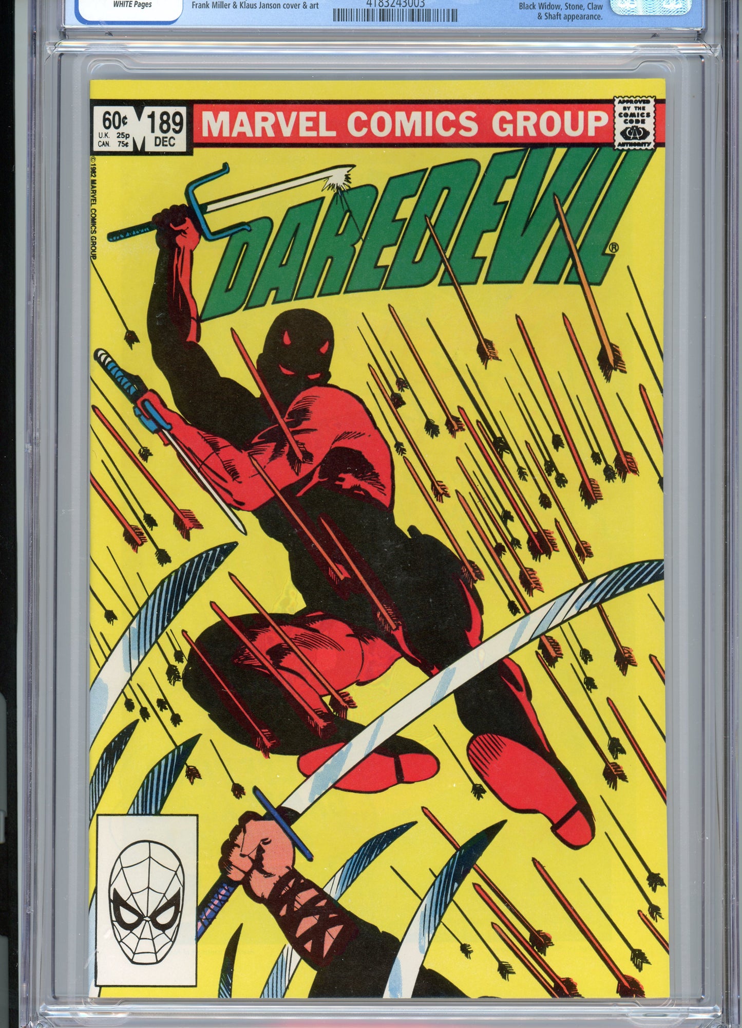 Daredevil #189 - NM 9.6 - CGC - White Pages