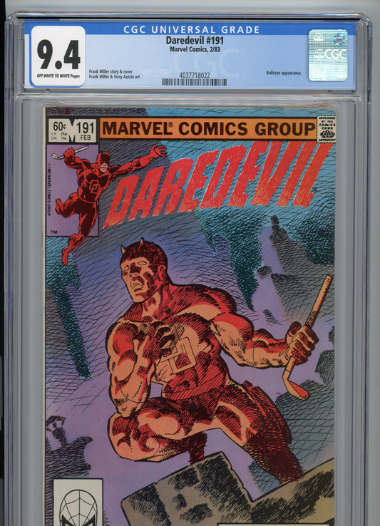 Daredevil #191 - NM 9.4 - CGC - Off White to White Pages