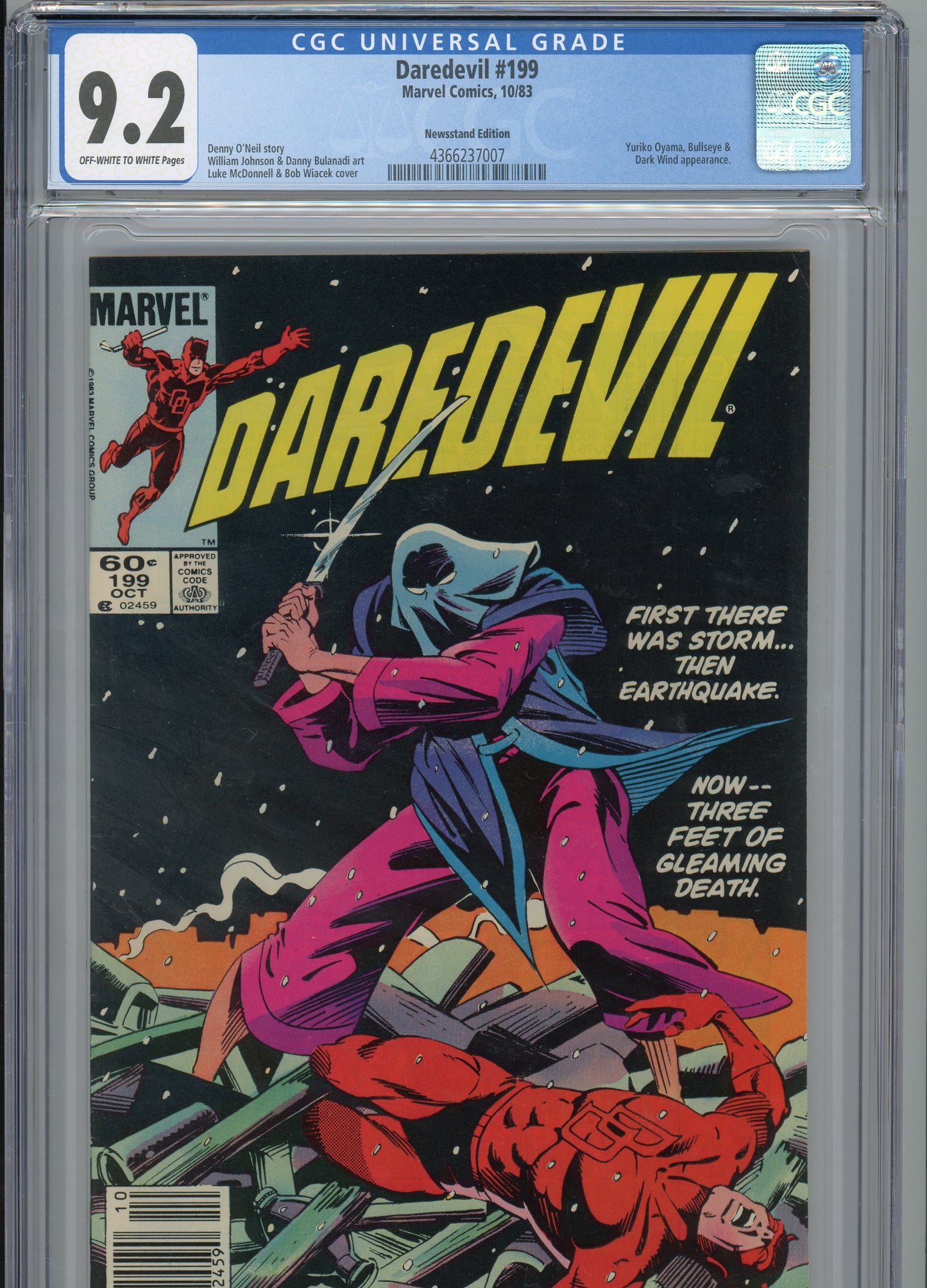 Daredevil #199 - NM 9.2 - CGC - newsstand variant - Off White to White Pages